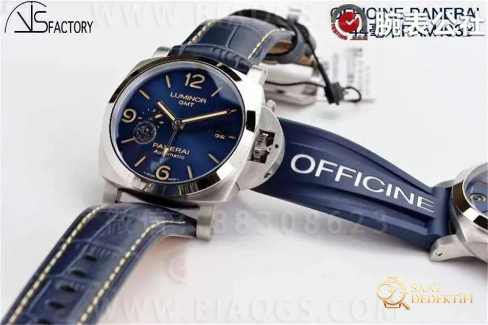 VS Factory Panerai 1033 «GMT» 44 MM Çarpıcı Mavi Kadran İncelemesi - Kasa Profili ve Kurma Kolu İncelemesi