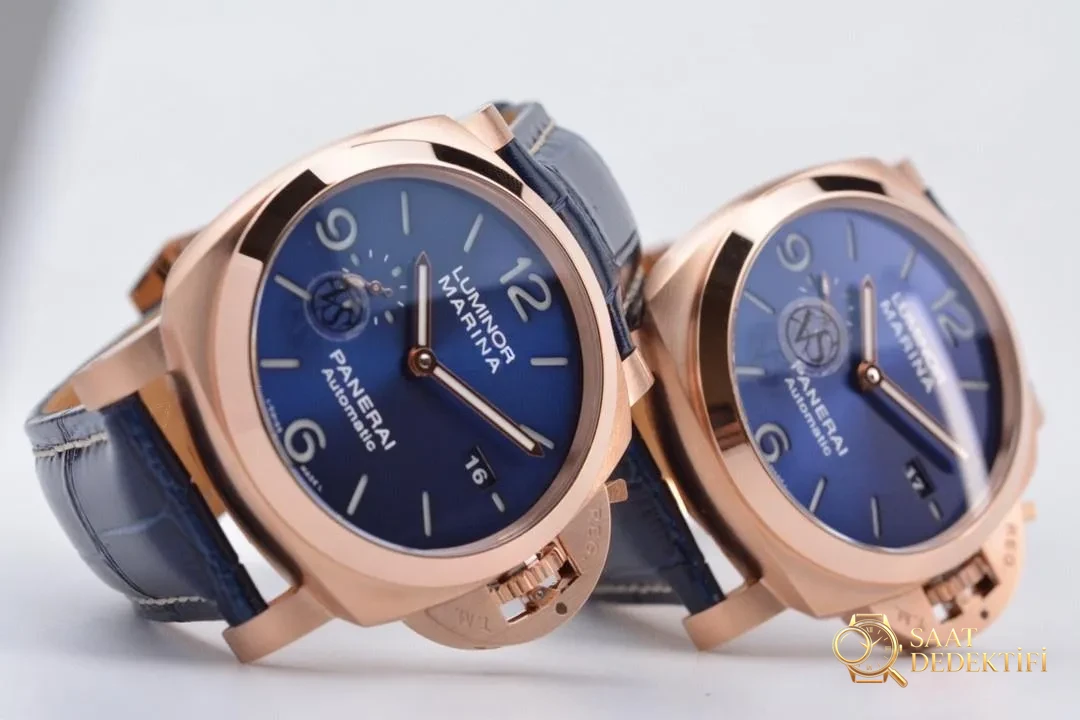 VS Factory Panerai 1112 Luminor Kırmızı Altın Kol Saati - Fosfor ve Super-LumiNova Gece Görünümü
