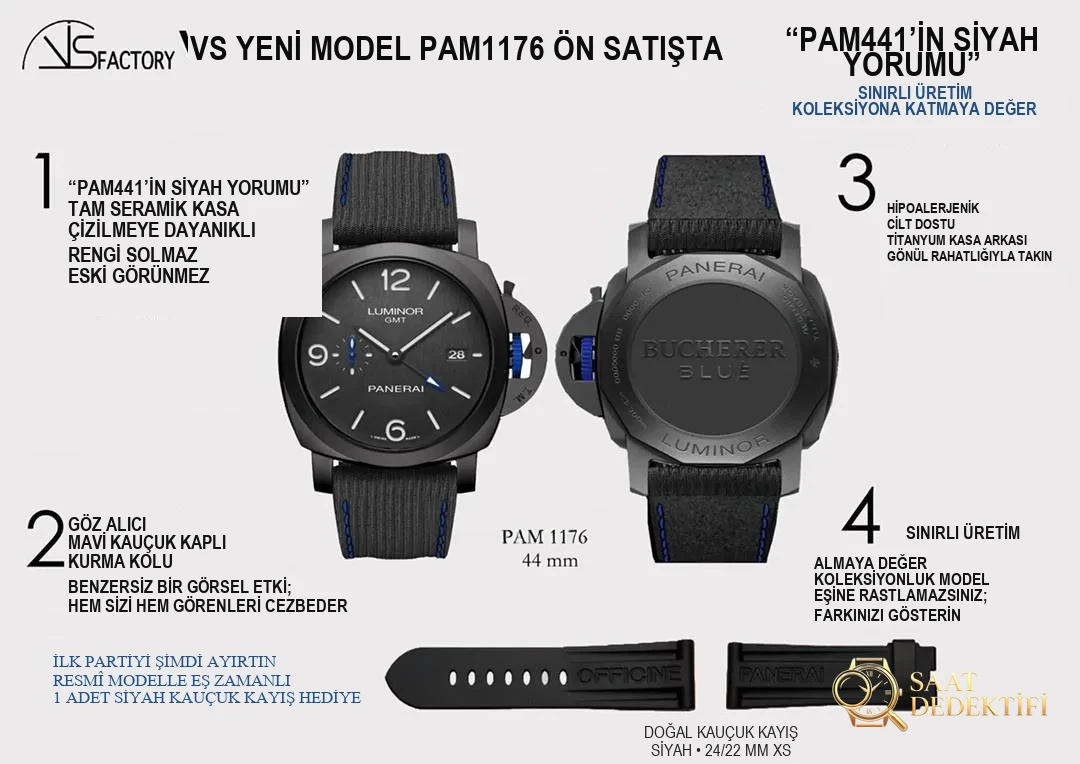 VS Factory Panerai 1176 Bucherer Blue Edition İşbirliği Versiyonu İncelemesi - Mekanizma Zemberek ve Balans Detayı