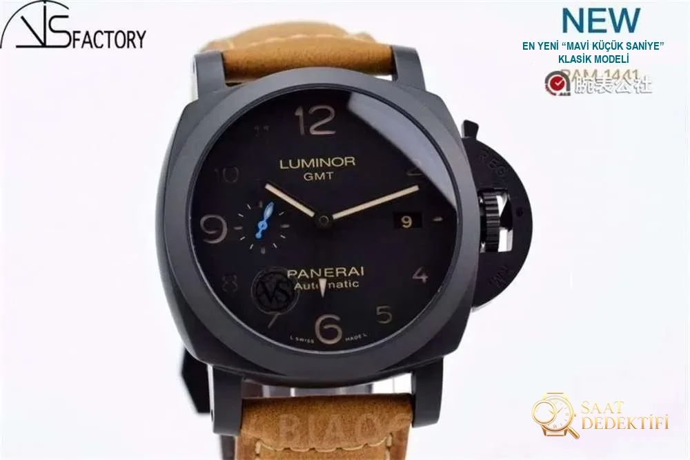 VS Factory Panerai 1441 «Seramik» En Yeni Mavi Küçük Saniye Klasik Model - Mekanizma Zemberek ve Balans Detayı
