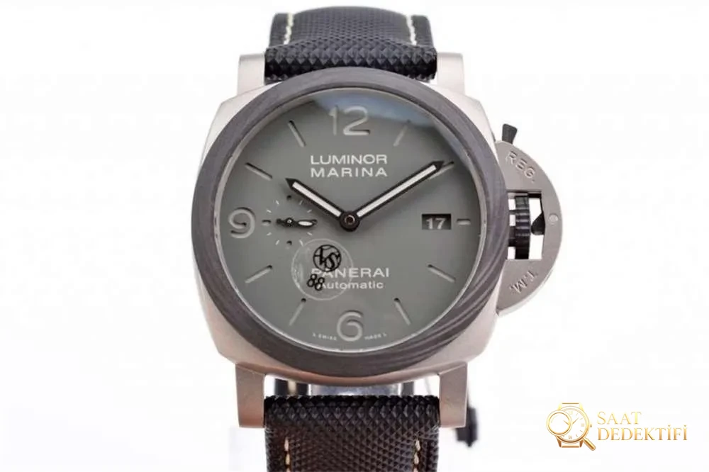 VS Factory Panerai 1662 «Kumlanmış Titanyum Kasa» 44 mm Duman Grisi Kadranlı Saat Detaylı İncelemesi - Kasa Profili ve Kurma Kolu İncelemesi