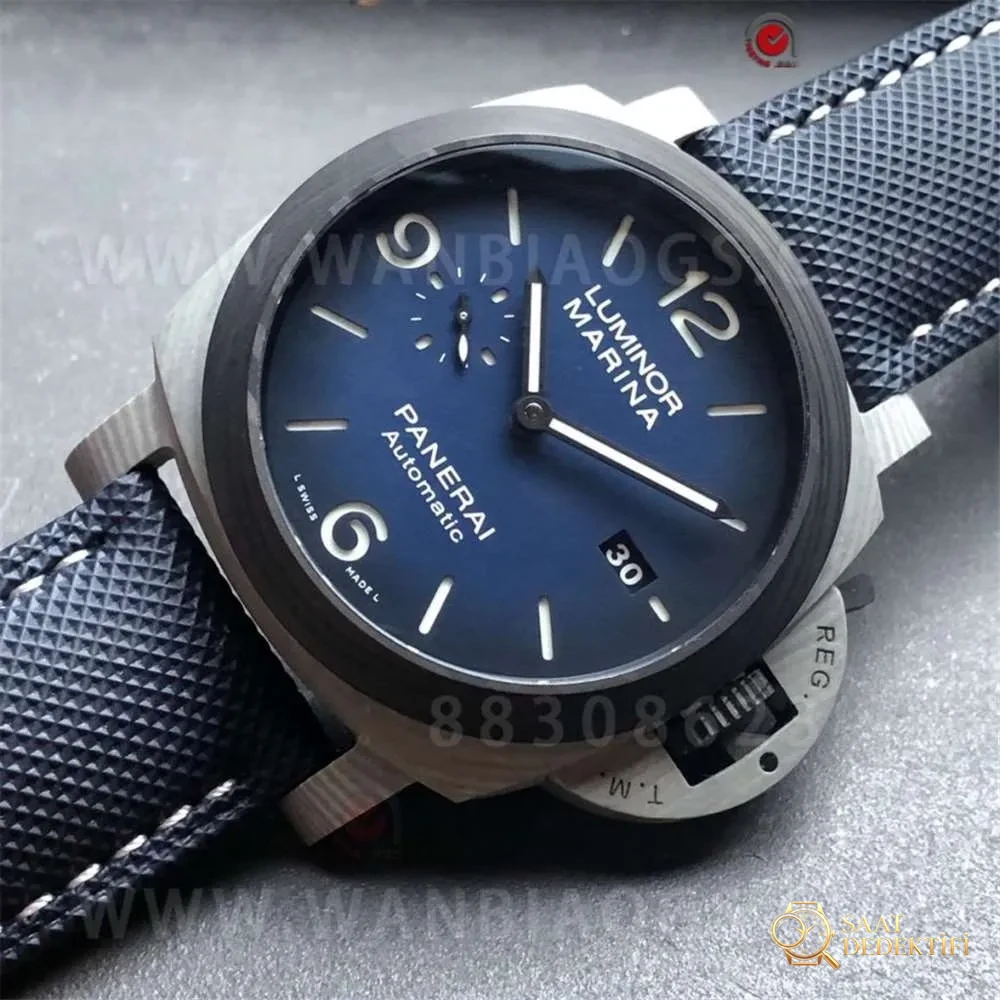 VS Factory Panerai 1663 «Fibratech Karbon Fiber Malzeme» Dumanlı Mavi Kadran İlk İnceleme - Kasa Profili ve Kurma Kolu İncelemesi