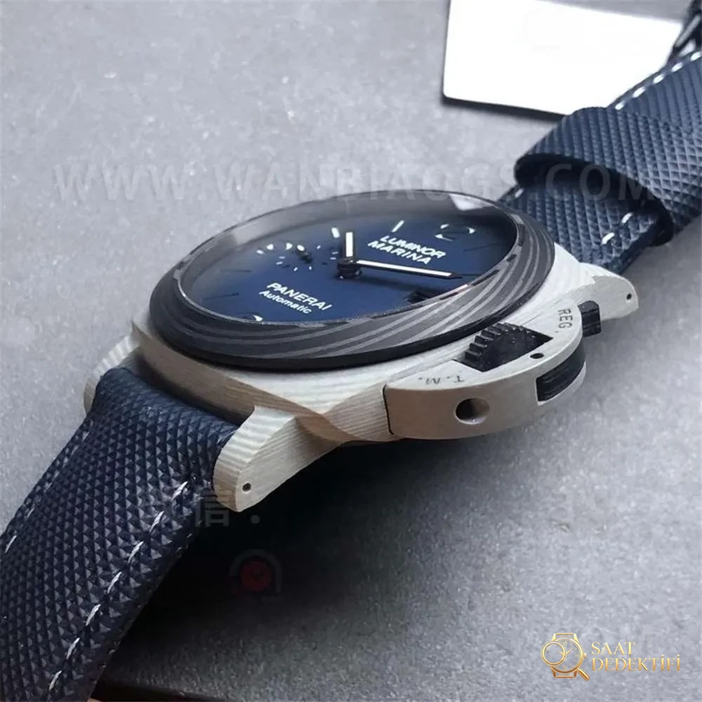 VS Factory Panerai 1663 «Fibratech Karbon Fiber Malzeme» Dumanlı Mavi Kadran İlk İnceleme - Arka Kapak ve Mekanizma Detayı