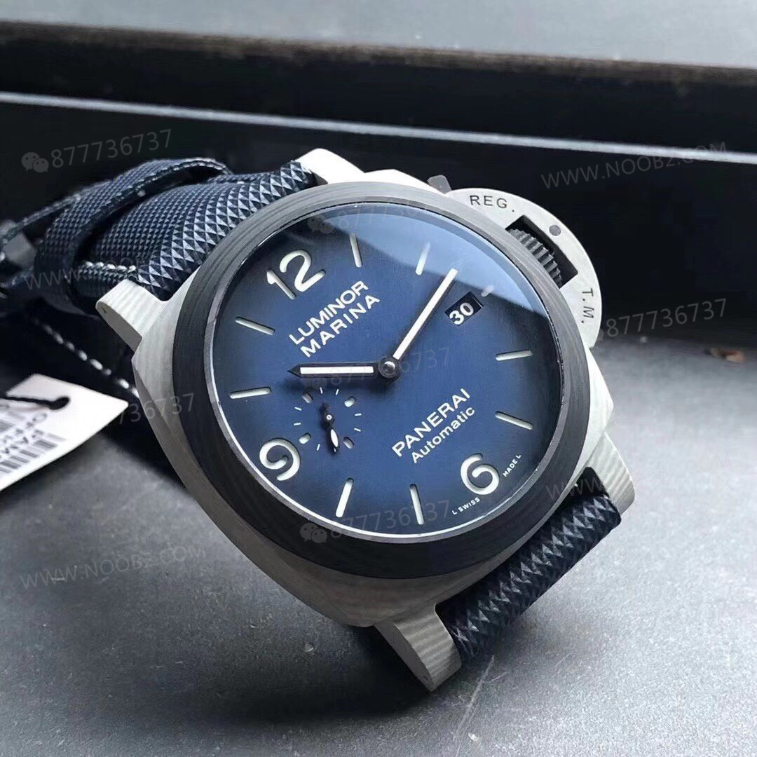 VS Factory Panerai 1663 Karbon Fiber Dumanlı Mavi Kadranlı Saat Gerçek Çekim İncelemesi — 6. fotoğraf
