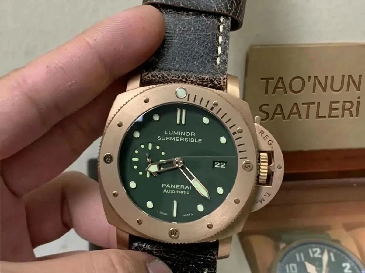 VS Factory Panerai 382 Bronz ilk bakışta replika belli olur mu? Sert erkeğin saati - Kasa Profili ve Kurma Kolu İncelemesi