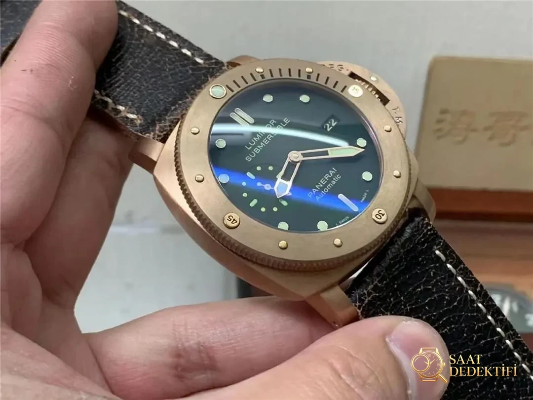 VS Factory Panerai 382 Bronz ilk bakışta replika belli olur mu? Sert erkeğin saati - Klips Kilidi ve Lazer Damgalar