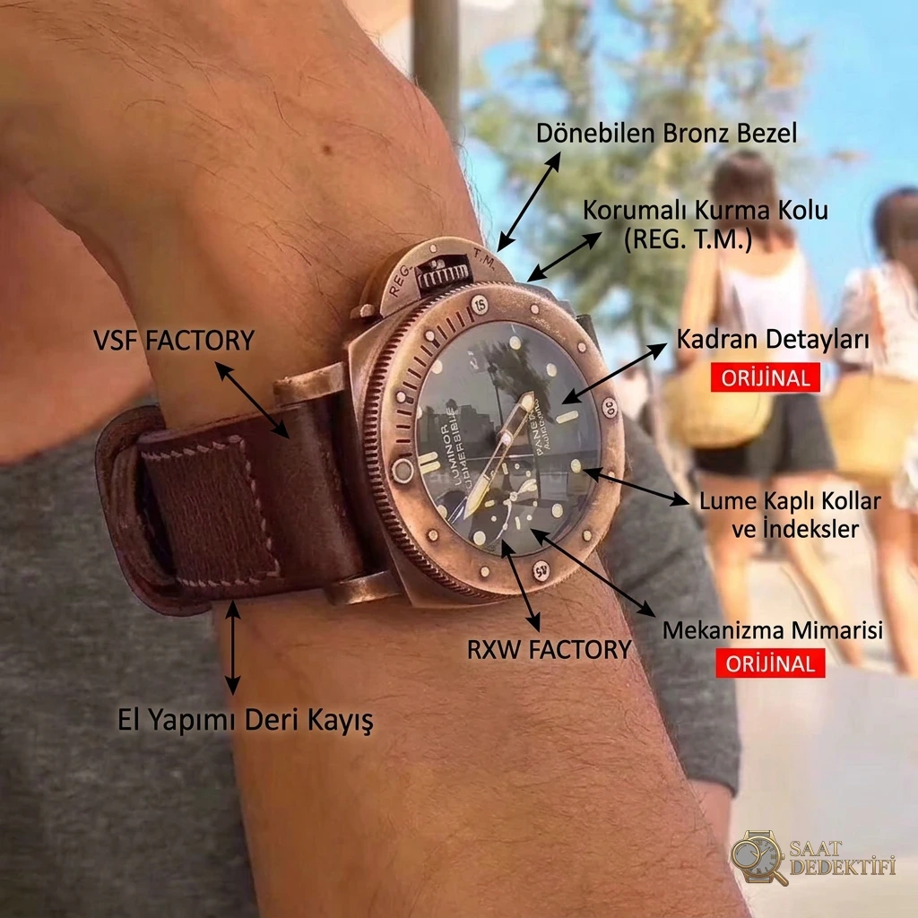 VS Factory Panerai Luminor Submersible Bronzo PAM 382 Söküm ve Parça İncelemesi - Makro Laboratuvar ve Detay İncelemesi