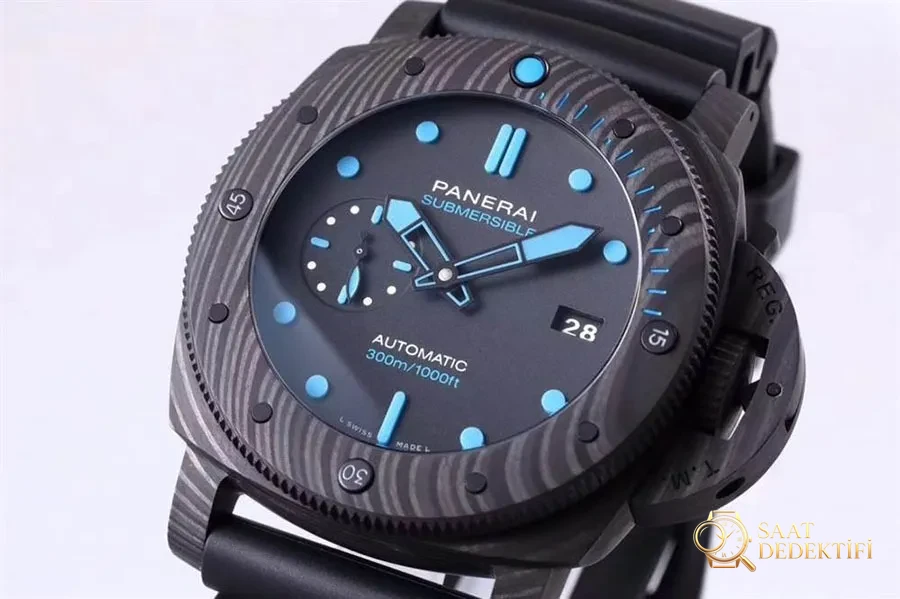 VS Factory Panerai karbon fiber 1616 replika saat nasıl? - Kadran Detayı ve Bezel İşçiliği