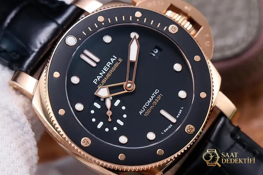 VS Factory Panerai kırmızı altın PAM974 replika saat incelemesi - Kasa Profili ve Kurma Kolu İncelemesi