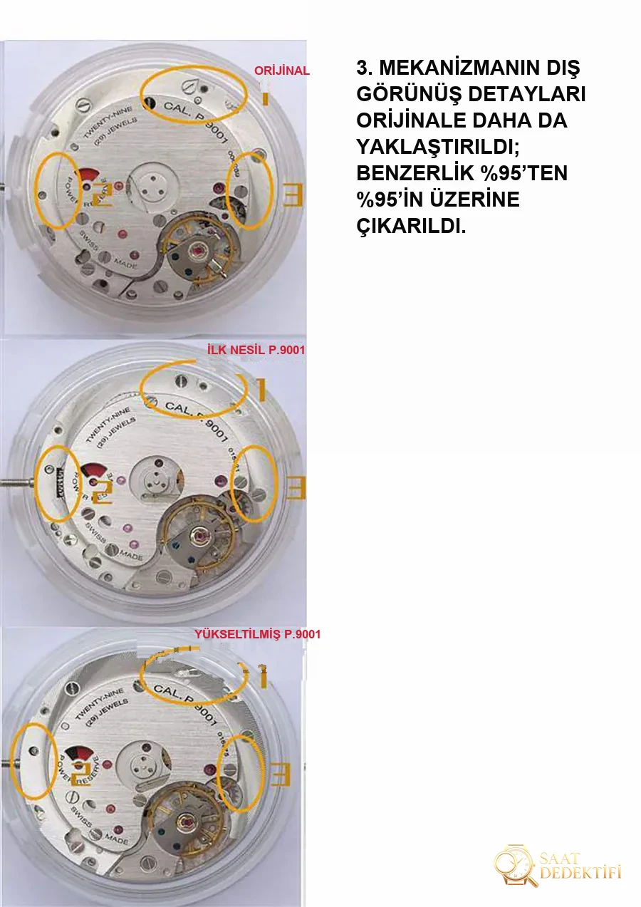 VS Factory Panerai orijinal karşılaştırması - PAM00441 - Kasa Profili ve Kurma Kolu İncelemesi