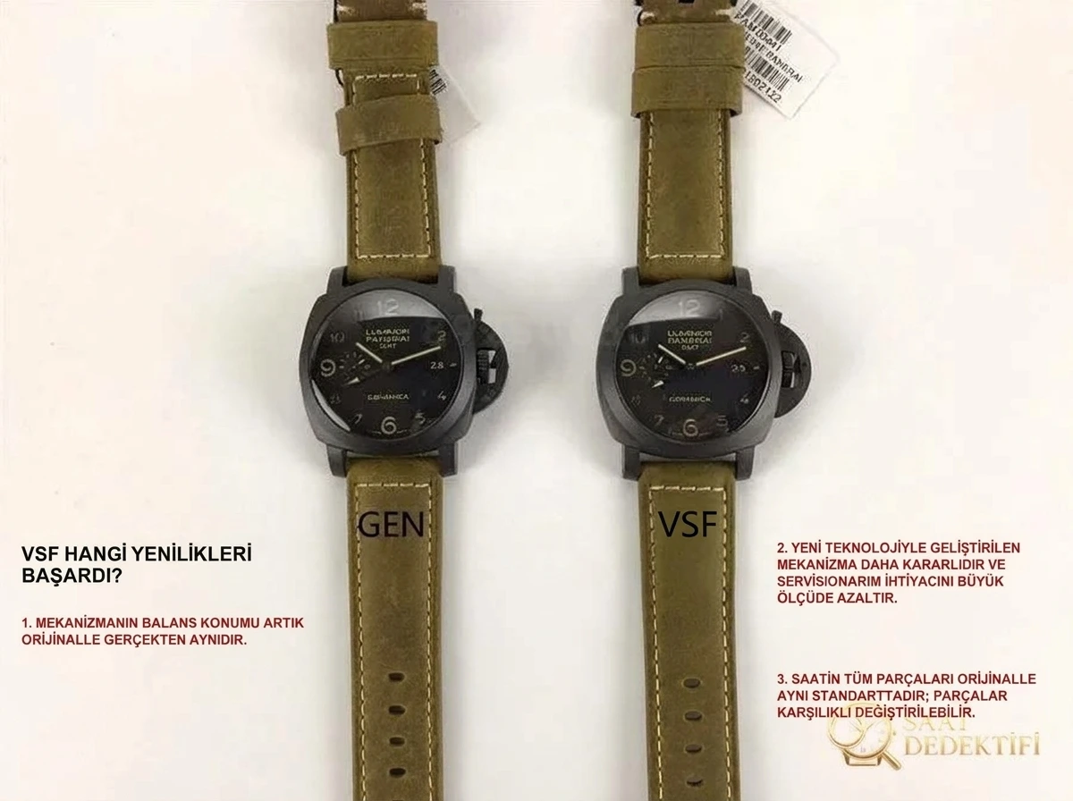 VS Factory Panerai orijinal karşılaştırması - PAM00441 - Klips Kilidi ve Lazer Damgalar