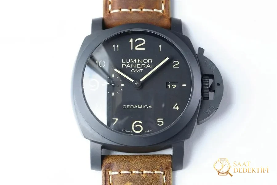 VS Factory Panerai PAM00441 Seramik Klasik Model Kol Saati - Kadran Detayı ve Bezel İşçiliği