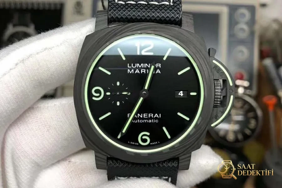 VS Factory Panerai PAM01118 Karbon Fiber Saat İşçilik Detayları İncelemesi - Makro Kadran ve İndeks İşçiliği
