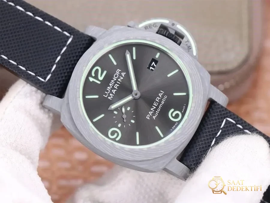 VS Factory Panerai PAM01119 bazalt fiber kasalı tam lumeli saat incelemesi - Kasa Profili ve Kurma Kolu İncelemesi