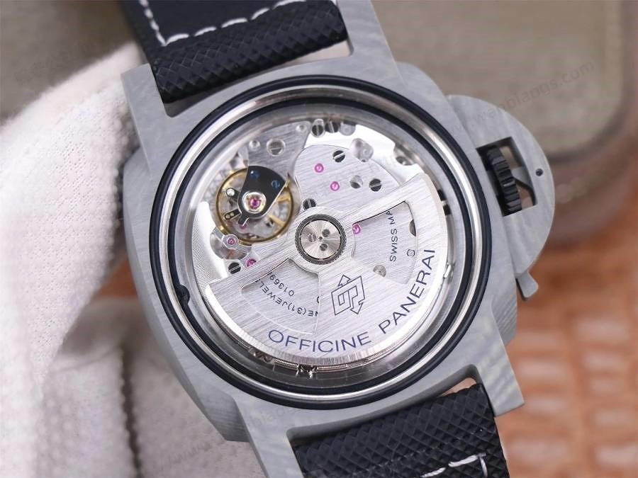 VS Factory Panerai PAM01119 bazalt fiber kasalı tam lumeli saat incelemesi — 6. fotoğraf
