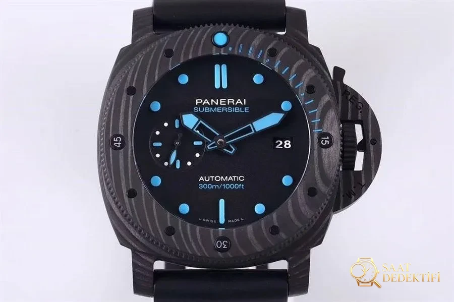 VS Factory Panerai PAM01616 karbon fiber saat incelemesi (960 ile 1616 arasındaki farklar) - Kasa Profili ve Kurma Kolu İncelemesi