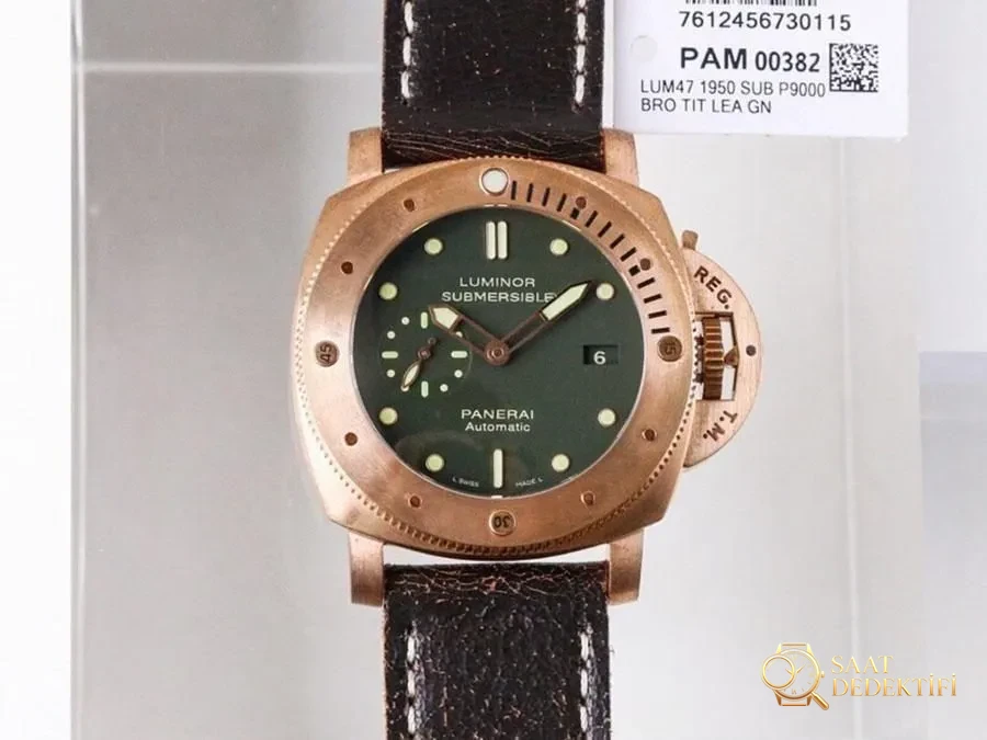 VS Factory Panerai PAM382 replika kol saati - VS saat - Kadran Detayı ve Bezel İşçiliği
