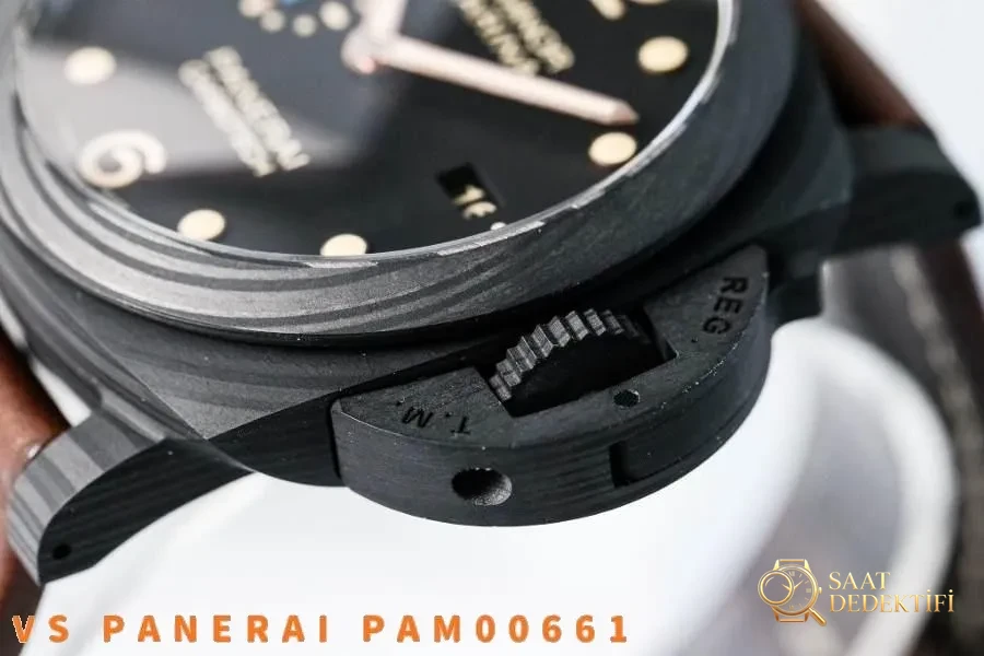 VS Factory Panerai PAM661 karbon fiber saat incelemesi - Makro Kadran ve İndeks İşçiliği