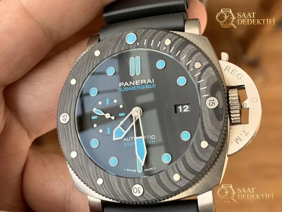 VS Factory Panerai PAM799 replika kol saati - VS saat - Kadran Detayı ve Bezel İşçiliği