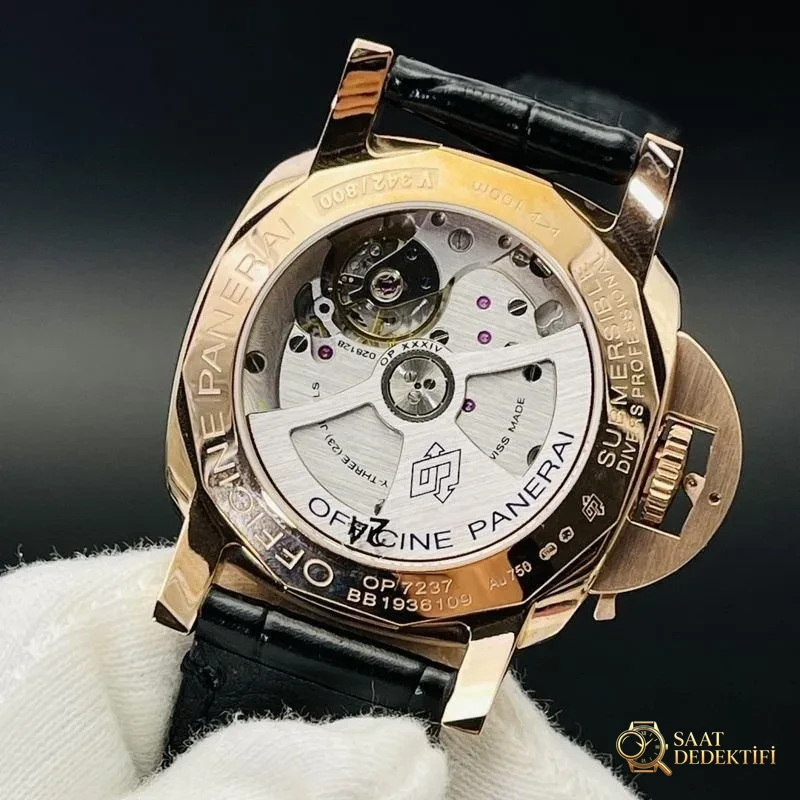 VS Factory Panerai PAM974 kırmızı altın 42 MM saat incelemesi - Makro Kadran ve İndeks İşçiliği