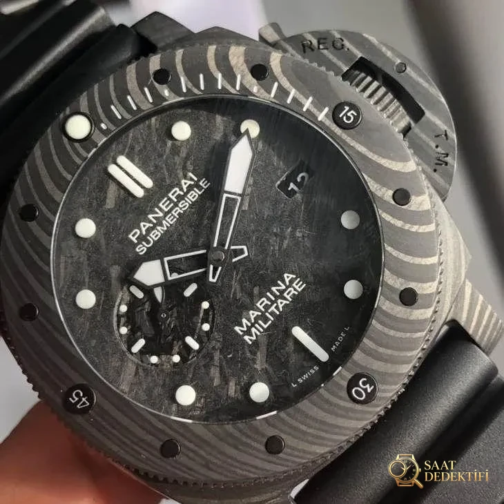 VS Factory Panerai PAM979 karbon fiber saat incelemesi - Kasa Profili ve Kurma Kolu İncelemesi