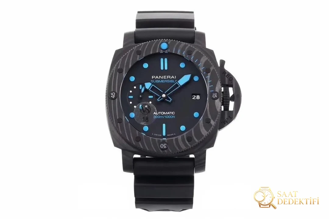 VS Factory Panerai Submersible PAM960 Sun Yang tarzı 1616 küçük boy 42 MM replika kol saati - Kasa Profili ve Kurma Kolu İncelemesi