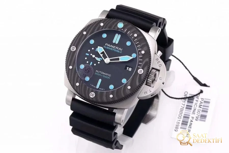 VS Factory Panerai Submersible serisi PAM00799 saat incelemesi - Kasa Profili ve Kurma Kolu İncelemesi