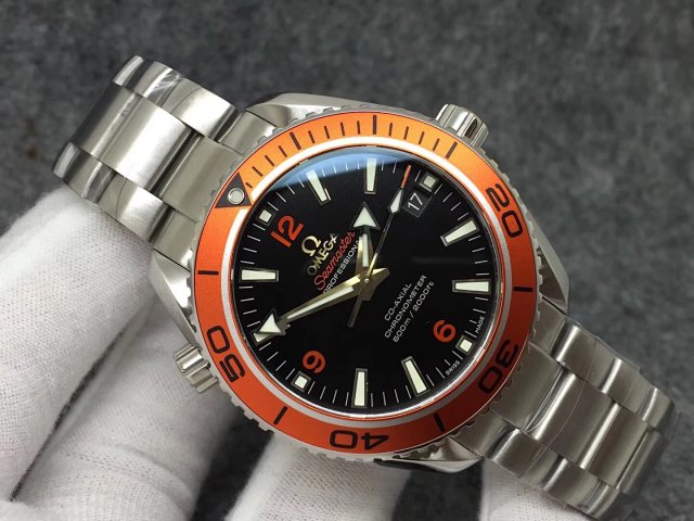 VS Factory Replika Omega Planet Ocean 600m Turuncu, Super Clone 8500 Mekanizmalı, Ücretsiz Turuncu Kauçuk Kayış Hediyeli — 4. fotoğraf
