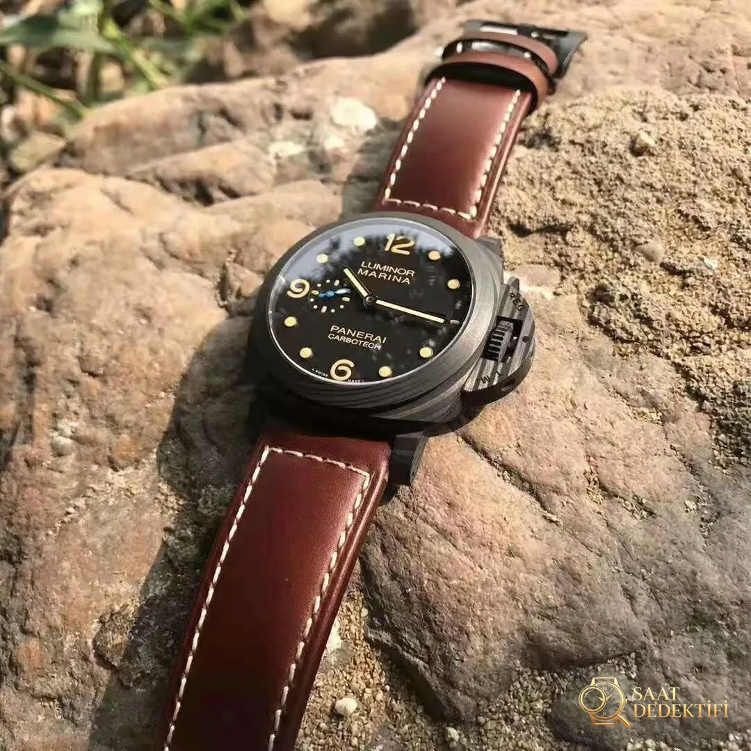 VS Factory Replika Panerai PAM 661 Luminor Carbotech Super Clone P.9010 Mekanizmalı Saat - Kasa Profili ve Kurma Kolu İncelemesi