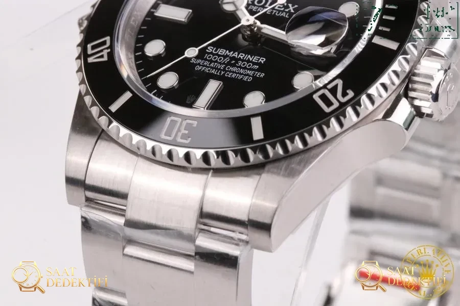 VS Factory Rolex 3235 mekanizmalı 41 mm Submariner serisi saat incelemesi - Makro Kadran ve İndeks İşçiliği