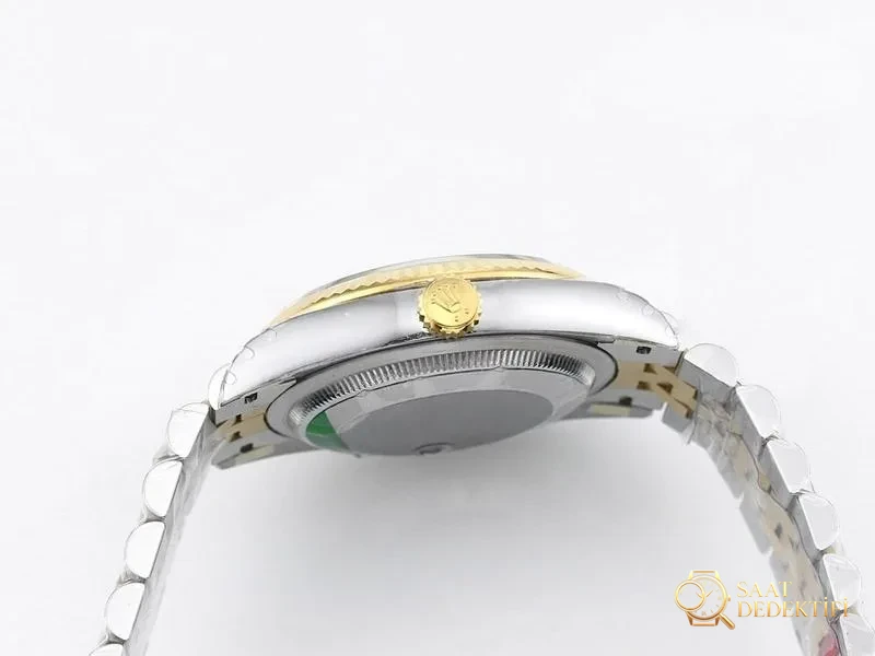 VS Factory Rolex 36 Datejust İki Renk Altın Gri Kadran Roma Rakamlı Replika Saat - VS Saat - Bilezik, Toka ve Klips Mekanizması