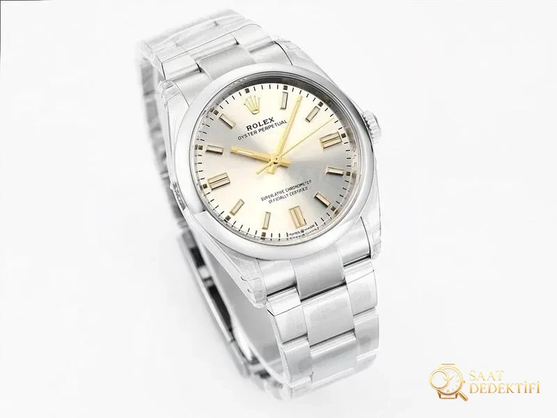 VS Factory Rolex 36 Oyster Perpetual altın akrepli replika kol saati - VS Saat - Kasa Profili ve Kurma Kolu İncelemesi