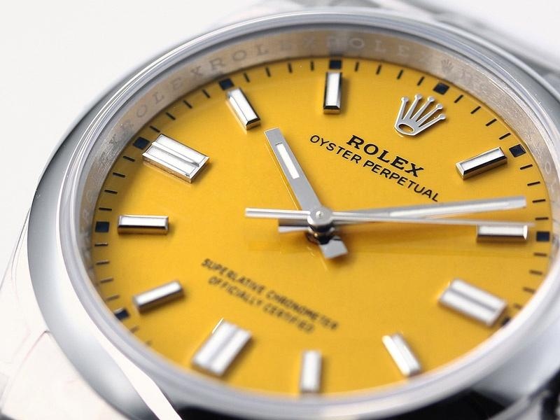 VS Factory Rolex 36 Oyster Perpetual sarı kadran replika kol saati - VS saat — 4. fotoğraf
