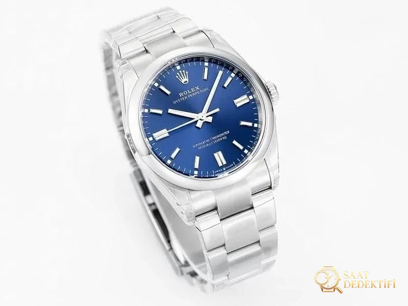 VS Factory Rolex 36 Oyster Perpetual Serisi Mavi Replika Kol Saati - VS Saat - Kasa Profili ve Kurma Kolu İncelemesi