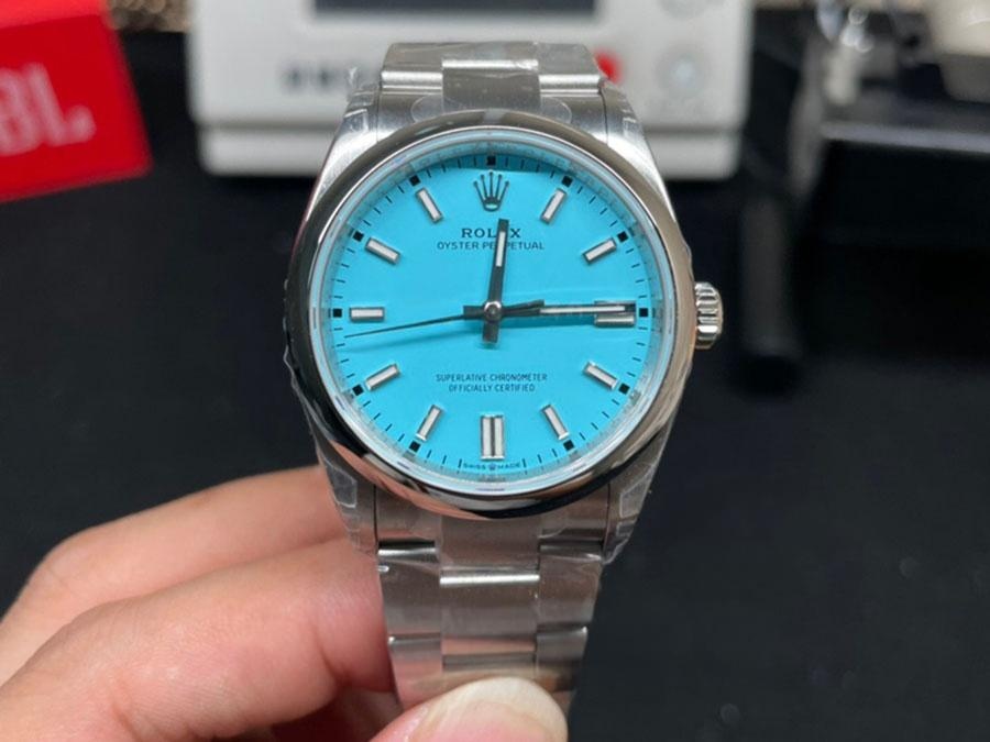 VS Factory Rolex 36 Oyster Perpetual Tiffany Kadranlı Replika Kol Saati - VS Saat — 1. fotoğraf