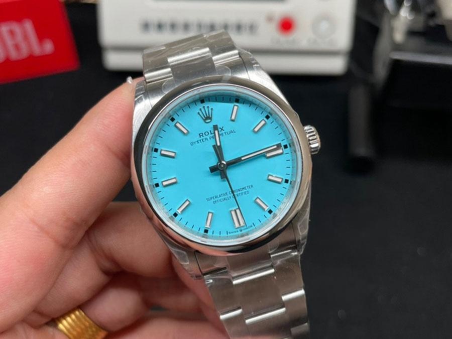 VS Factory Rolex 36 Oyster Perpetual Tiffany Kadranlı Replika Kol Saati - VS Saat — 2. fotoğraf