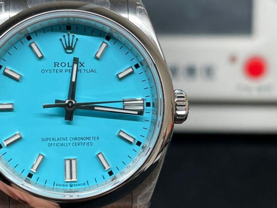 VS Factory Rolex 36 Oyster Perpetual Tiffany Kadranlı Replika Kol Saati - VS Saat — 4. fotoğraf