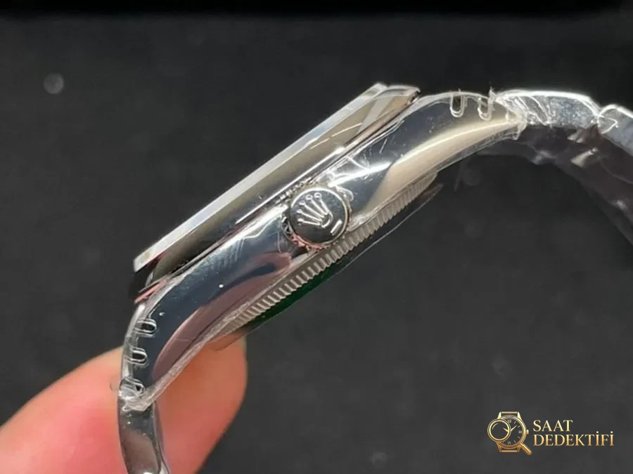 VS Factory Rolex 36 Oyster Perpetual Tiffany Kadranlı Replika Kol Saati - VS Saat - Bilezik, Toka ve Klips Mekanizması