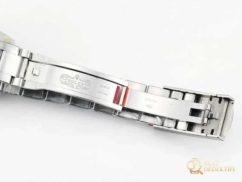 VS Factory Rolex 36 Oyster Perpetual Turuncu-Kırmızı Replika Kol Saati - VS Saat - Fosfor ve Super-LumiNova Gece Görünümü