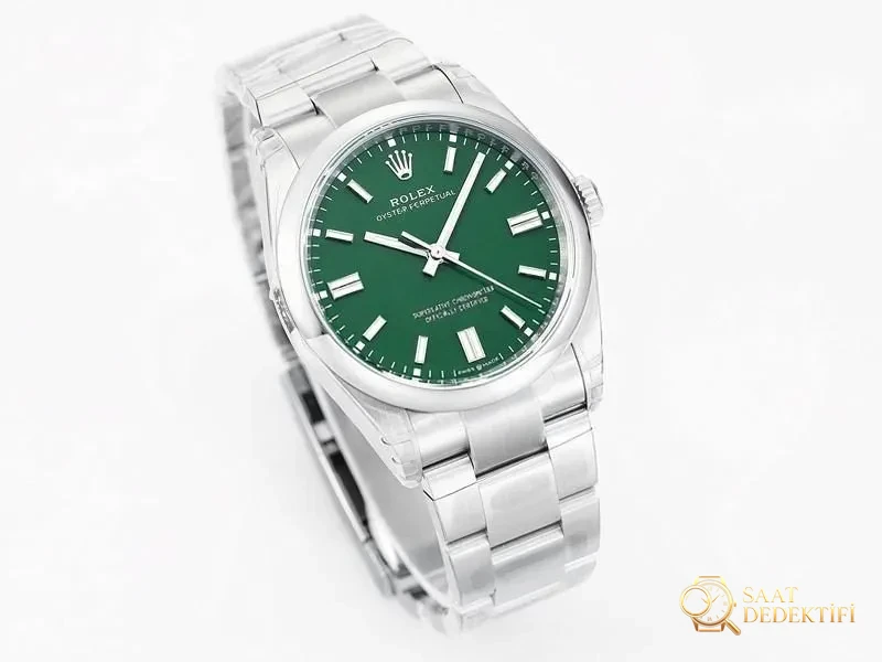 VS Factory Rolex 36 Oyster Perpetual Yeşil Kadran Replika Kol Saati-VS Saat - Kasa Profili ve Kurma Kolu İncelemesi