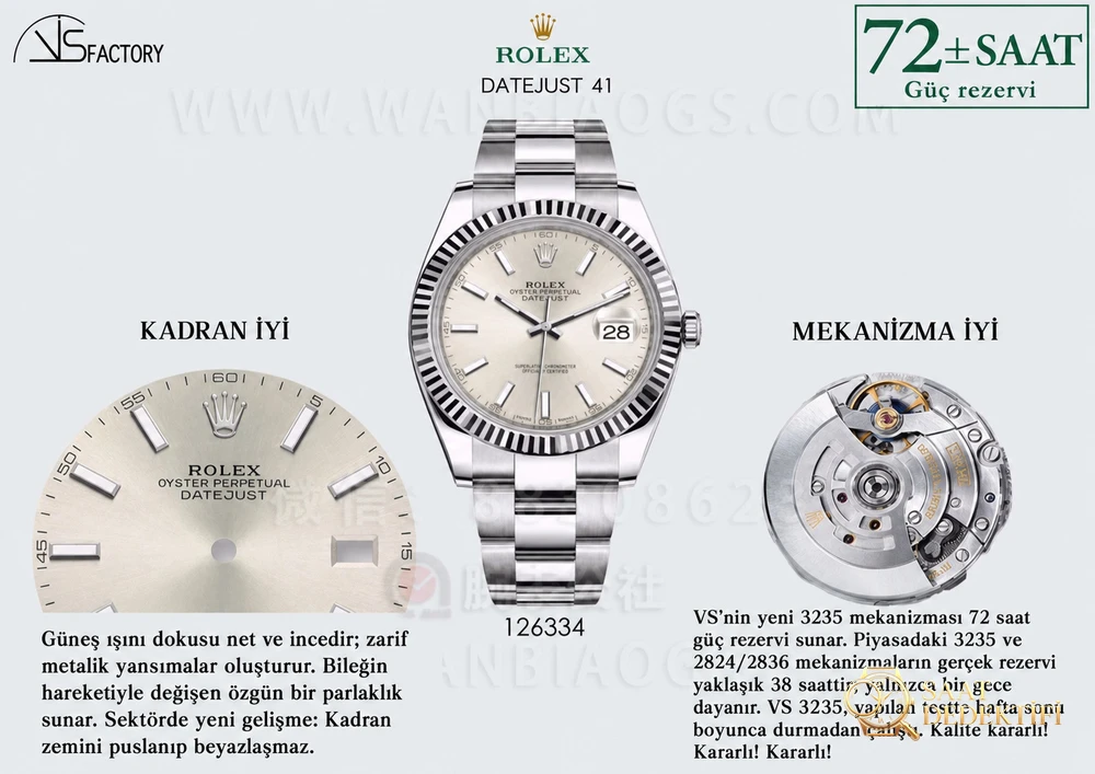 Rolex Datejust VS Factory İncelemesi - Ön Görünüm ve Kasa Tasarımı