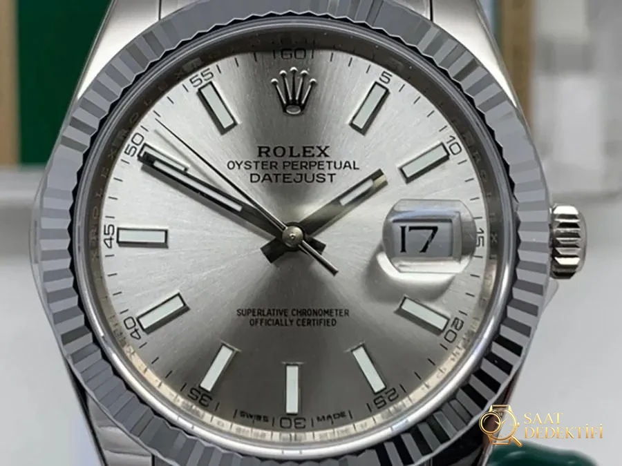 VS Factory Rolex 41 Datejust Gri Kadran Replika Saat - VS - Arka Kapak ve Mekanizma Detayı