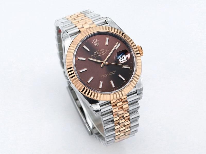 VS Factory Rolex 41 Datejust İki Renk Altın Şarap Kırmızısı Kadran Replika Saat - VS Saat — 3. fotoğraf