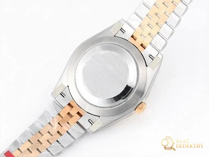 VS Factory Rolex 41 Datejust İki Renk Altın Şarap Kırmızısı Kadran Replika Saat - VS Saat - Klips Kilidi ve Lazer Damgalar