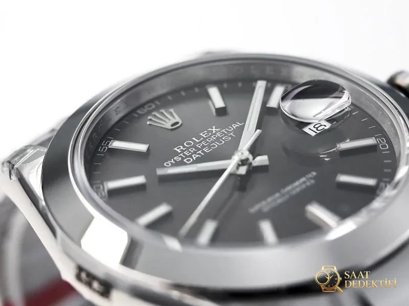 VS Factory Rolex 41 Datejust Işıklı Gri Kadran Replika Kol Saati - VS Saat - Arka Kapak ve Mekanizma Detayı