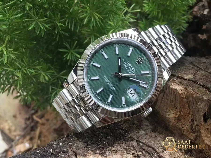 Vs Factory Rolex 41 Datejust Yesil Kareli Kadran Replika Saat Detayli I... - Ön Görünüm ve Kasa Tasarımı