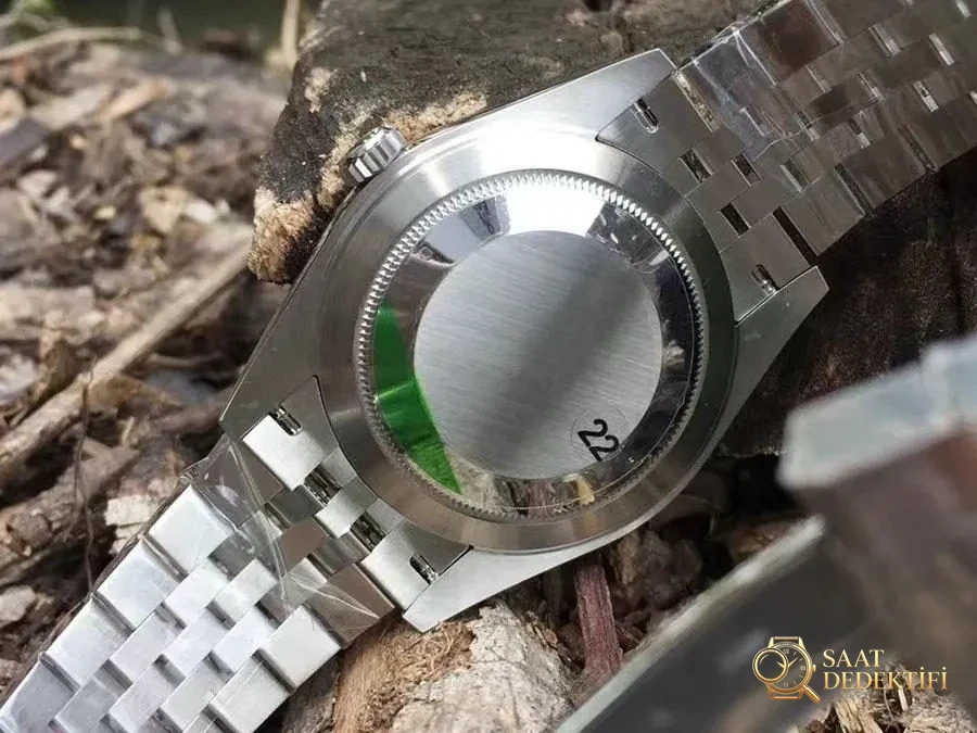 VS Factory Rolex 41 Datejust yeşil kareli kadran replika saat detaylı inceleme - VS Datejust saat - Kasa Profili ve Kurma Kolu İncelemesi