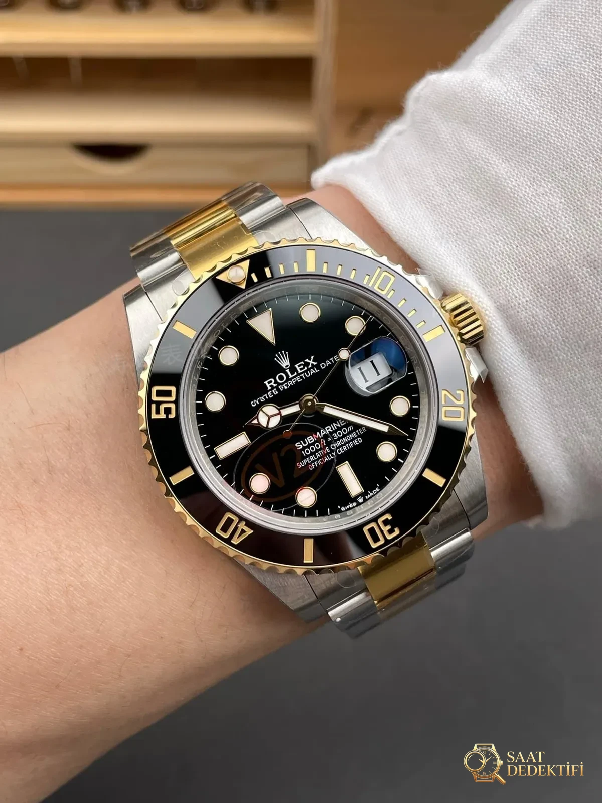 VS Factory Rolex 41 iki renk altın-çelik siyah Submariner, Dandong 3235 mekanizma, 186 g ağırlıkla işçiliği nasıl? - Bilezik, Toka ve Klips Mekanizması