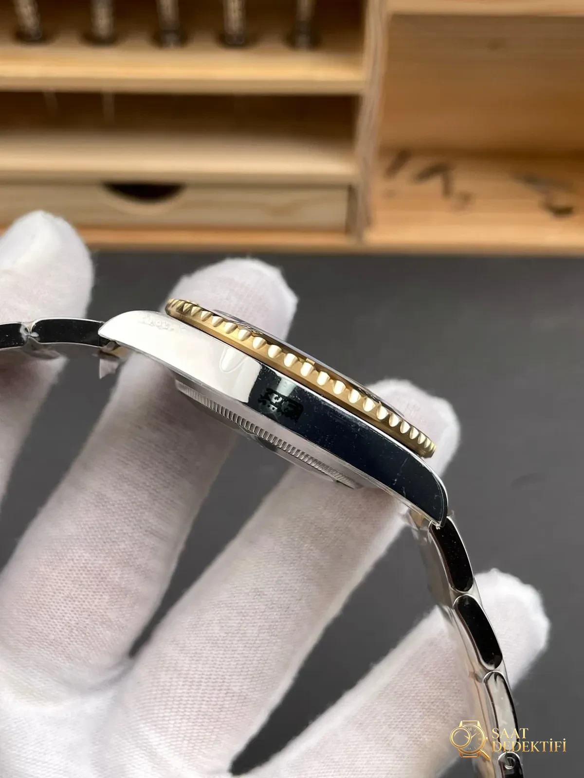 VS Factory Rolex 41 iki renk altın-çelik siyah Submariner, Dandong 3235 mekanizma, 186 g ağırlıkla işçiliği nasıl? - Makro Kadran ve İndeks İşçiliği