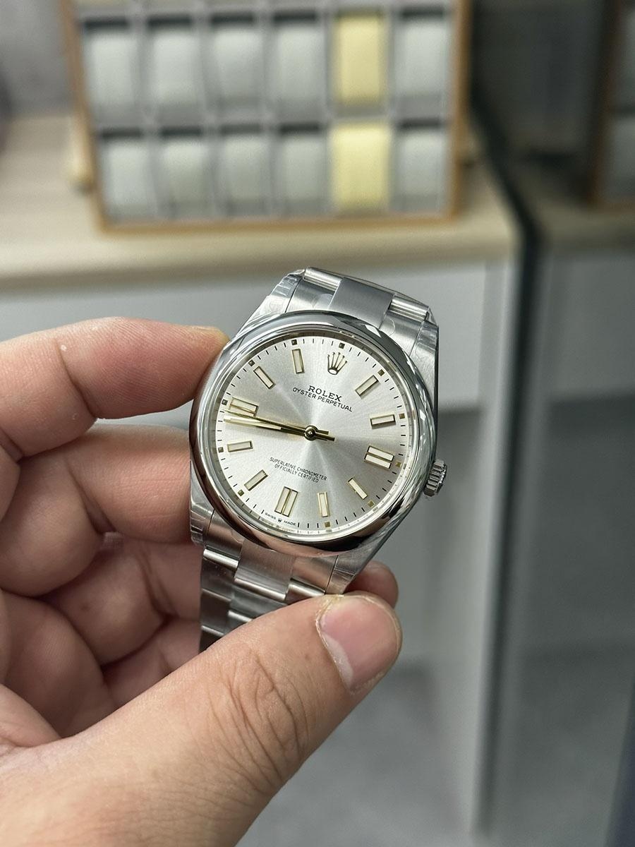 VS Factory Rolex 41 Oyster Perpetual serisi beyaz kadranlı replika kol saati - VS saat — 3. fotoğraf